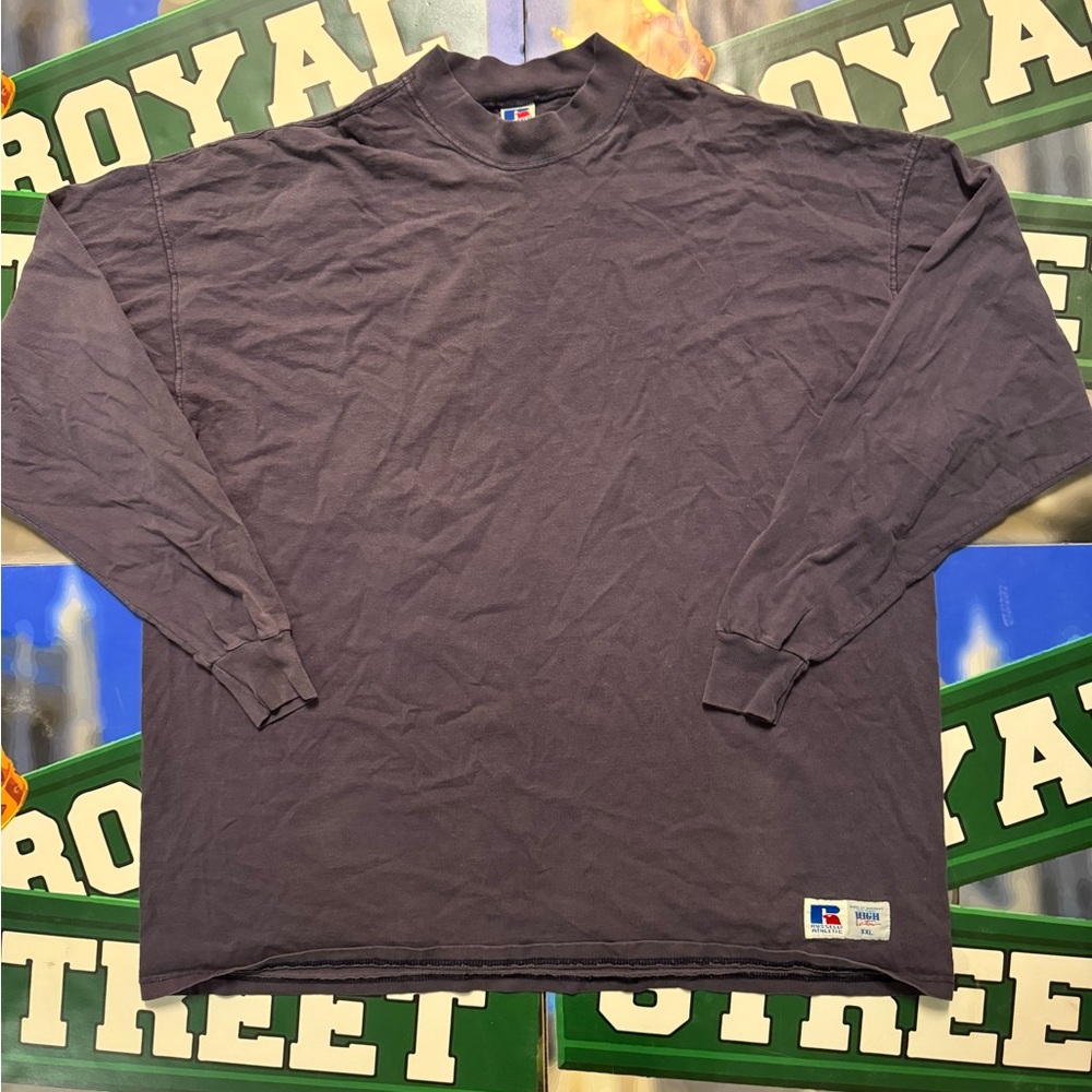 Russell Athletic Men's Dark Purple Long Sleeve Tee